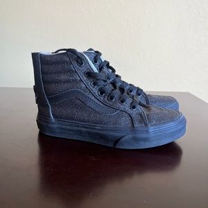 Vans Girls 13.5 Black Glitter High Top Shoes